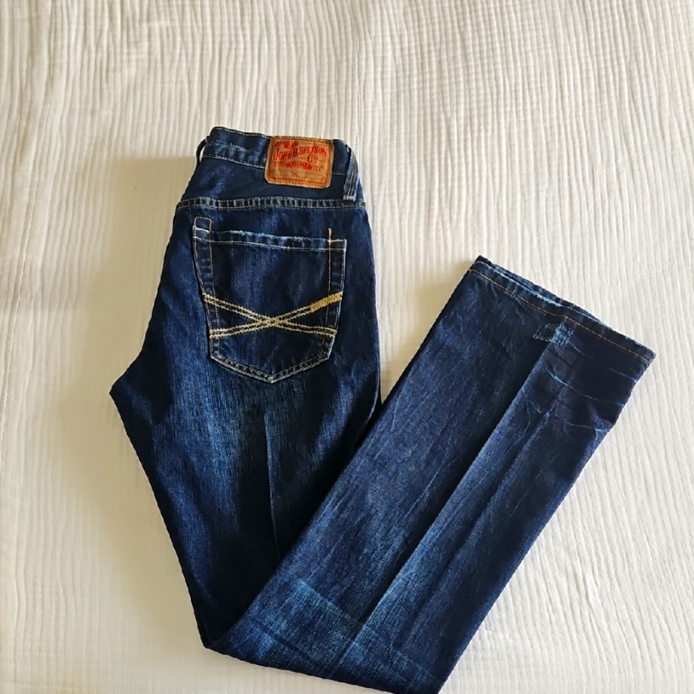 Dark Blue Men's Denim Jeans Stetson Boot Leg 34x36